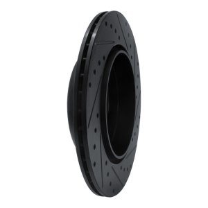 BMW 535I Brake Rotor (1) - Rear Right - R1 Concepts - Drilled & Slotted - Black - `11-`16